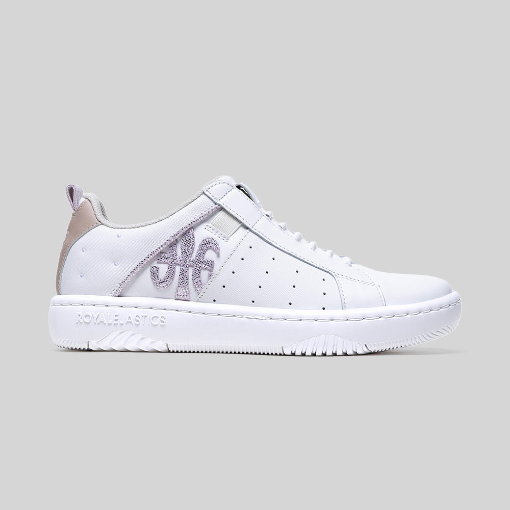 Women's Icon 2.0 White Pink Beige Logo Leather Sneakers 906561-017