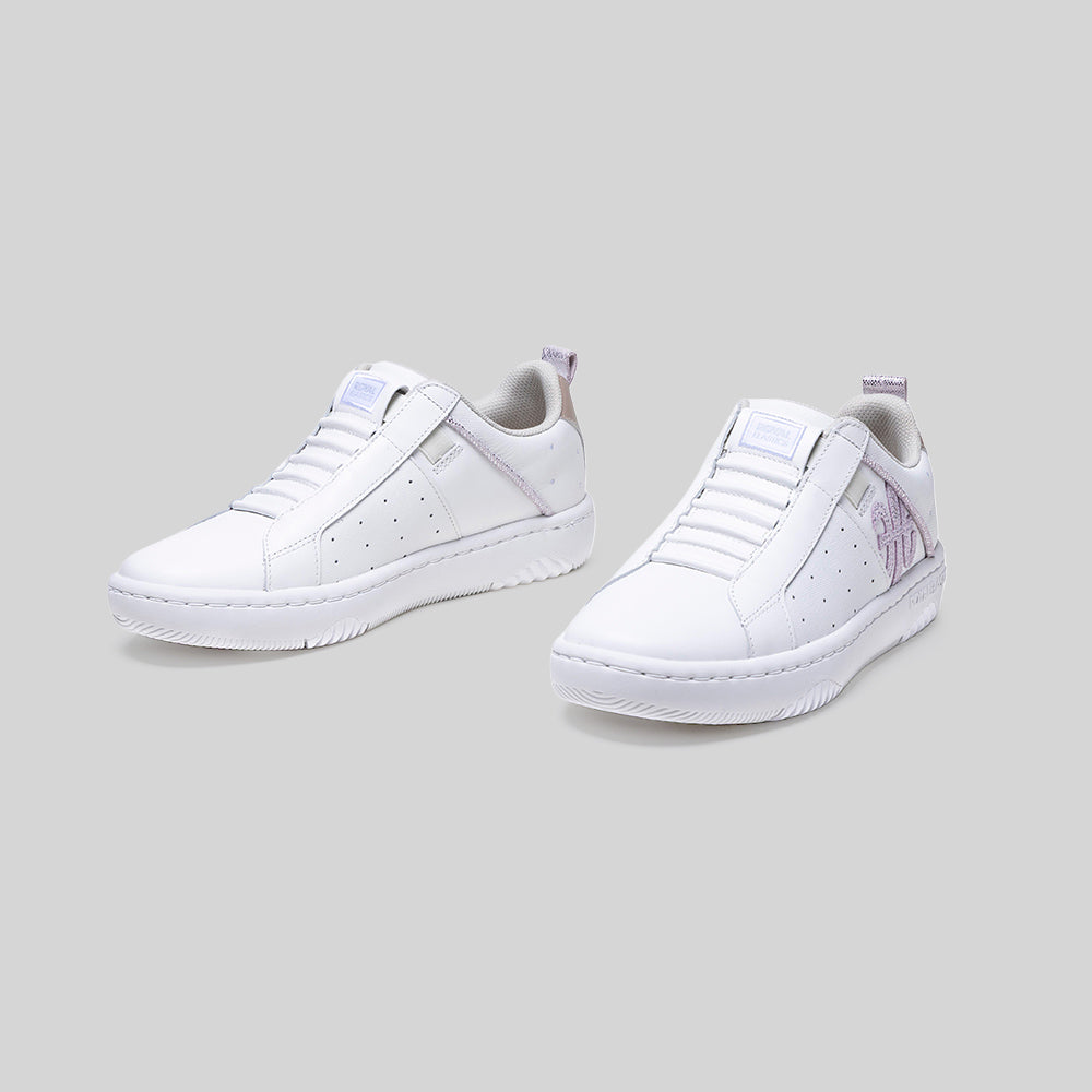Women's Icon 2.0 White Pink Beige Logo Leather Sneakers 906561-017-7