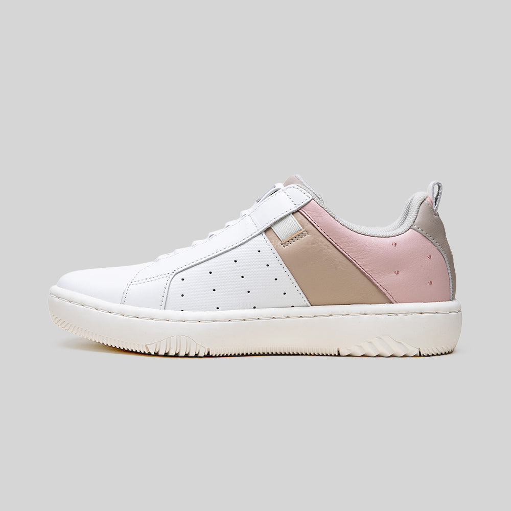 Women's Icon 2.0 White Brown Pink Logo Leather Sneakers 906562-071-2