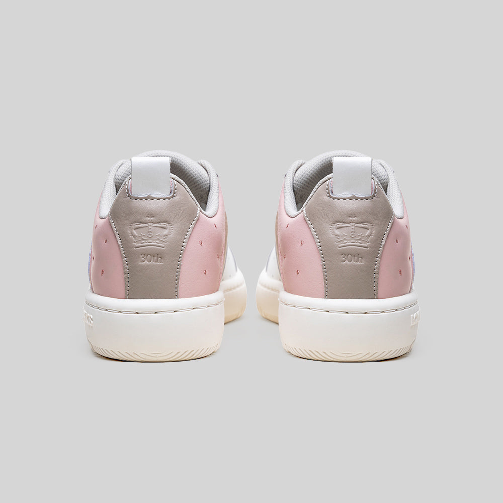 Women's Icon 2.0 White Brown Pink Logo Leather Sneakers 906562-071-4