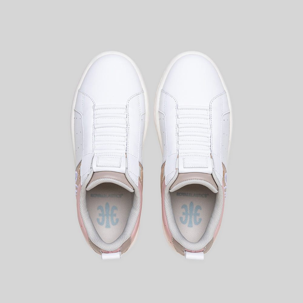 Women's Icon 2.0 White Brown Pink Logo Leather Sneakers 906562-071-6