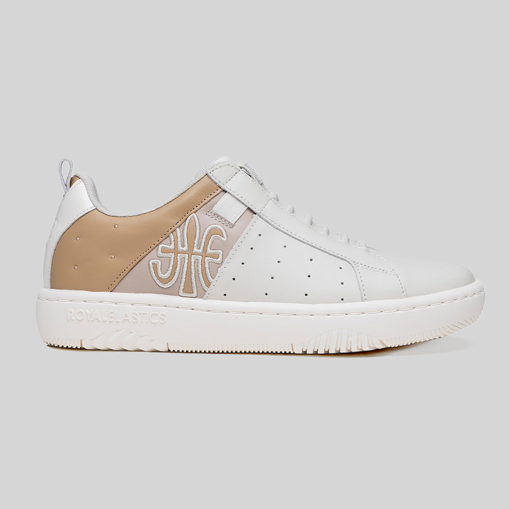 Women's Icon 2.0 Beige Tan White Logo Leather Sneakers 906562-770-1