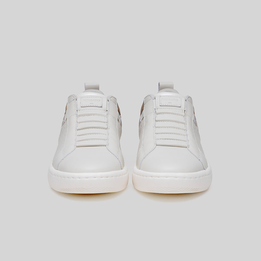 Women's Icon 2.0 Beige Tan White Logo Leather Sneakers 906562-770-3