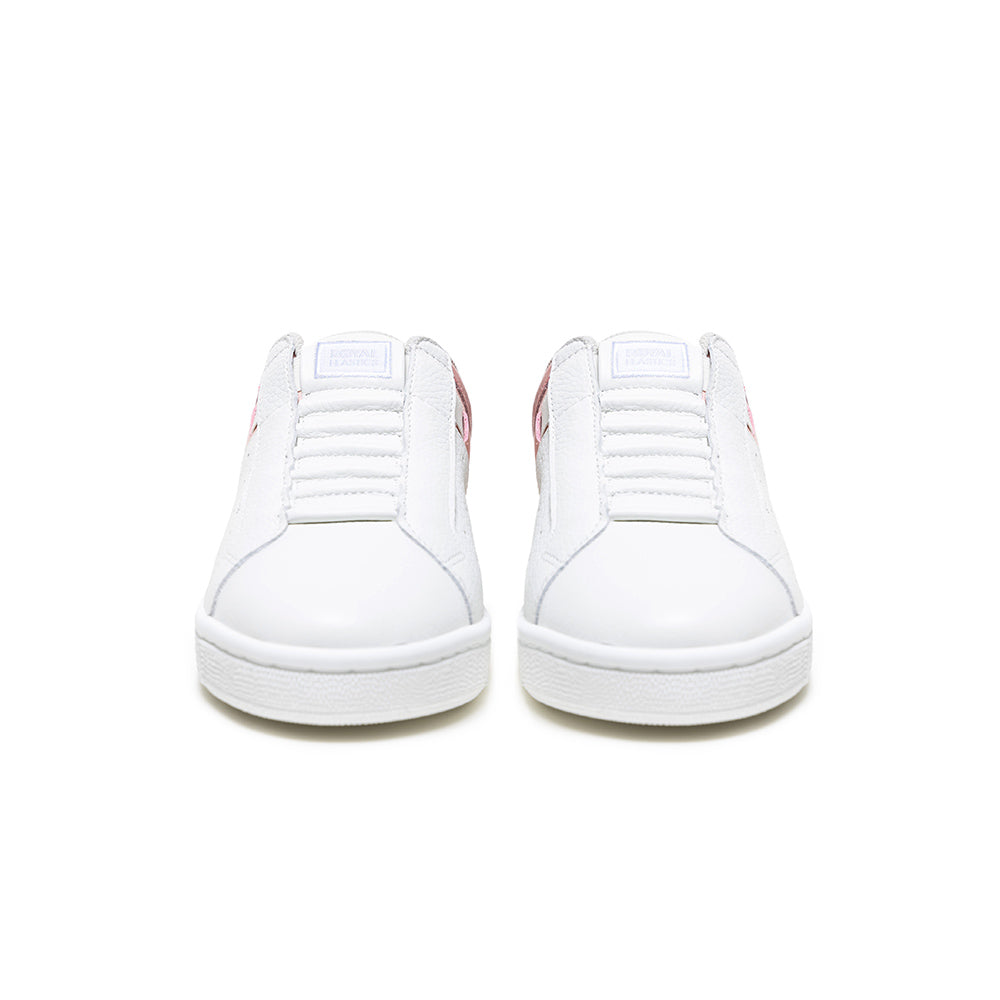 Women's Icon OG White Pink Logo Leather Sneakers