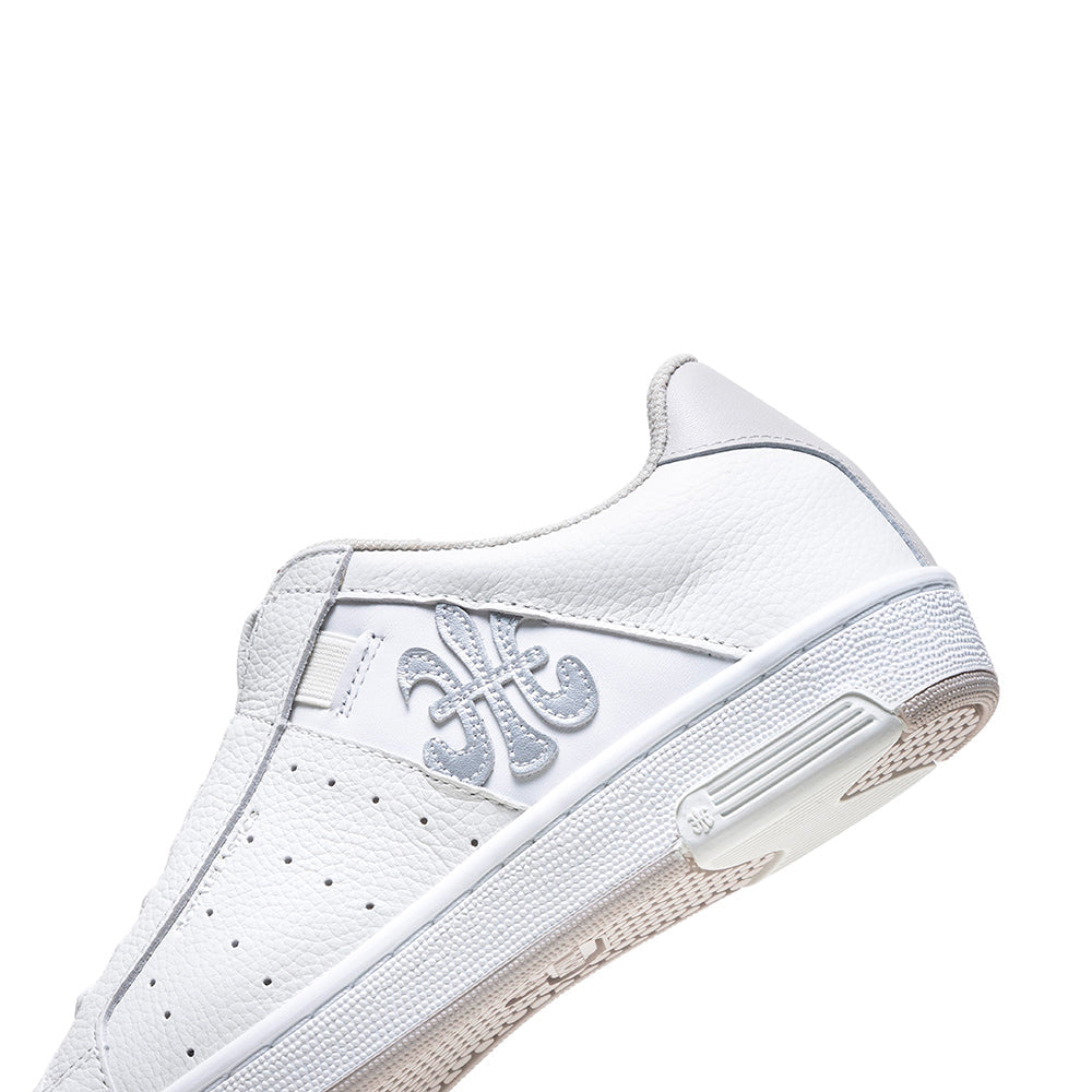 Women's Icon OG White Silver Logo Leather Sneakers