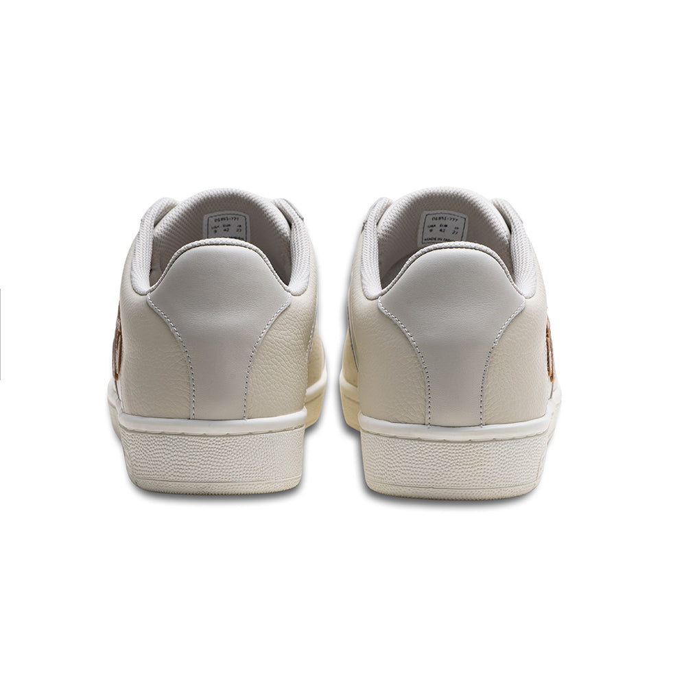 Women's Icon OG Beige Gold Logo Leather Sneakers