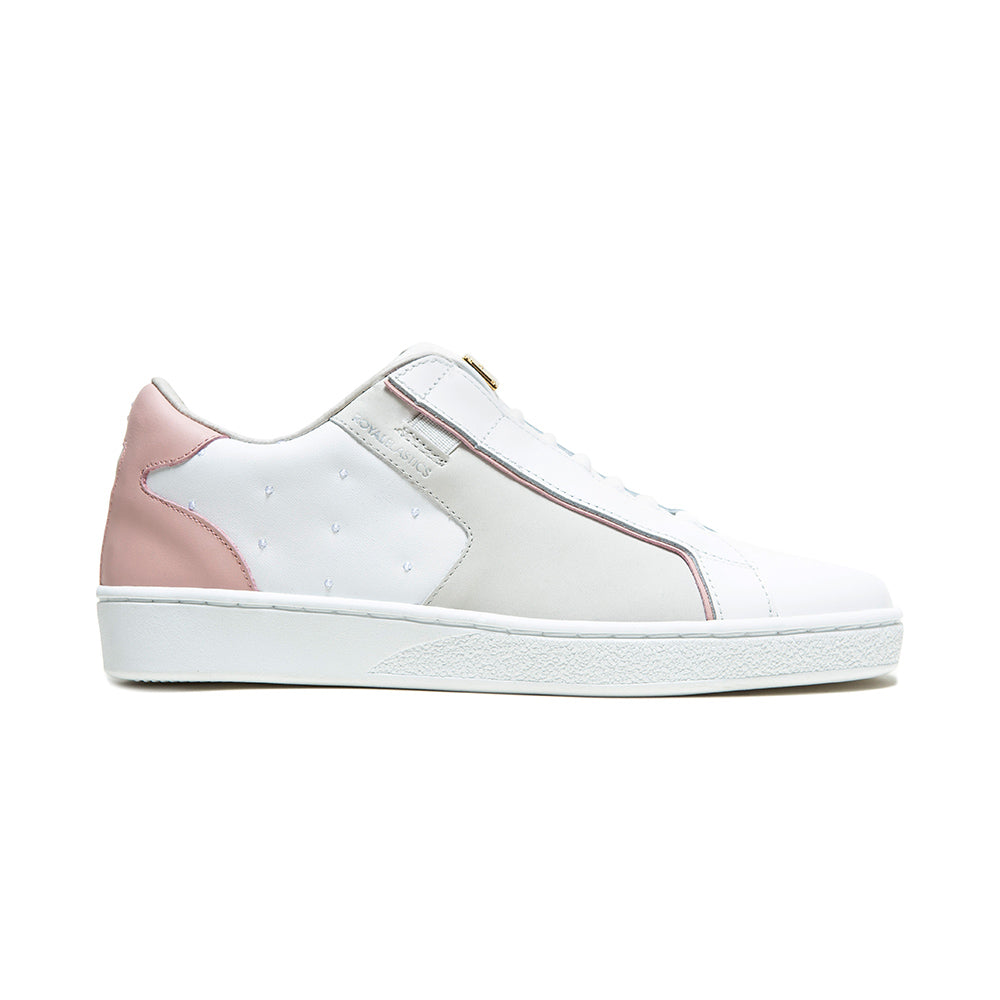 Women's Adelaide Lux White Pink Beige Leather Sneakers 92742-081