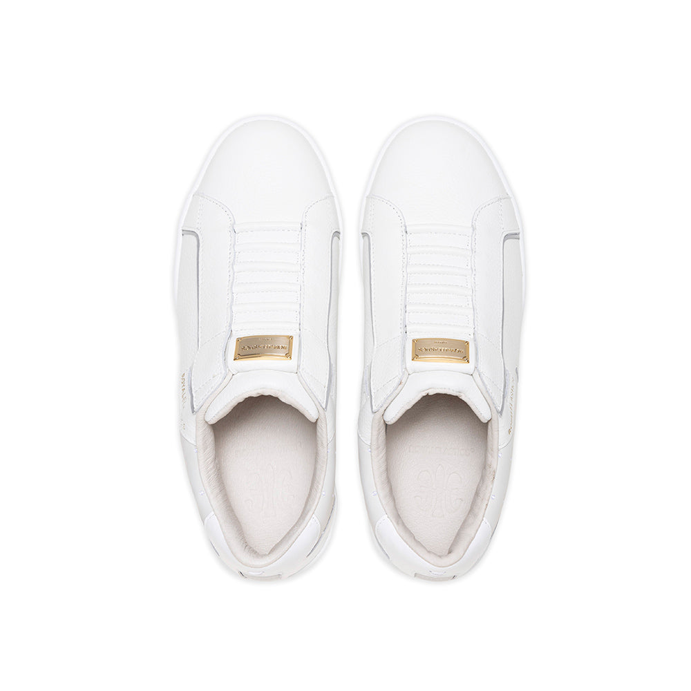 Women's Adelaide Lux White Beige Leather Sneakers
