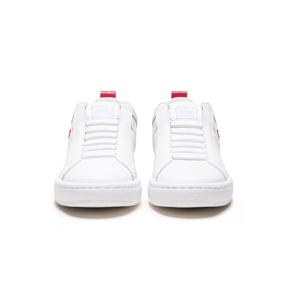 Women's Icon 2.0 White Red Logo Leather Sneakers
