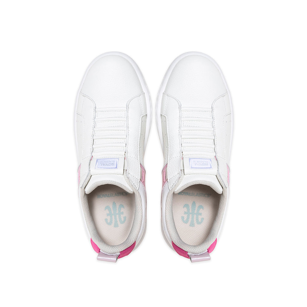 Women's Icon 2.0 White Pink Logo Leather Sneakers