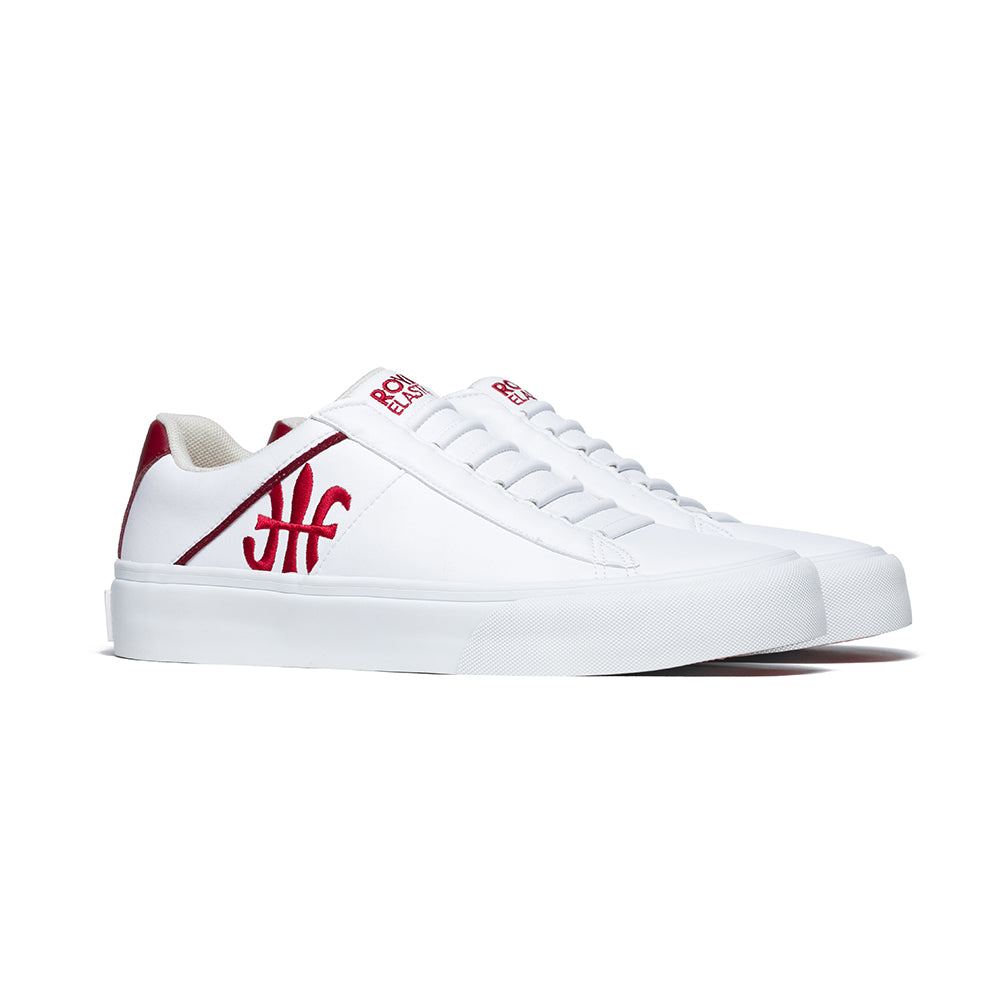 Men's Cruiser White Red Microfiber Low Tops 00801-001 - ROYAL ELASTICS