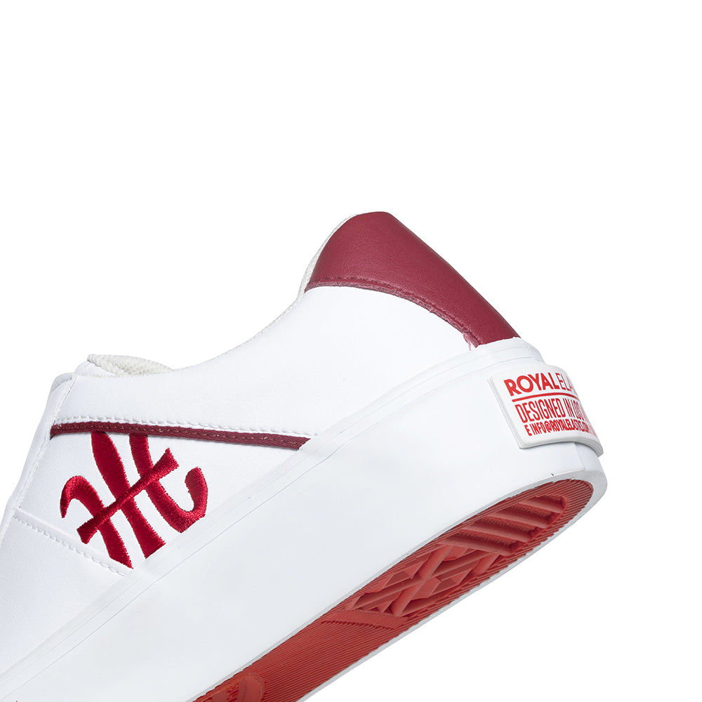 Men's Cruiser White Red Microfiber Low Tops 00801-001 - ROYAL ELASTICS