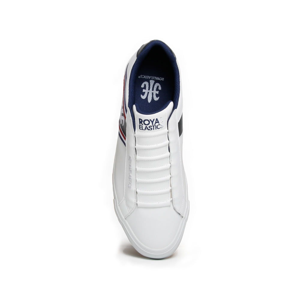 Men's Cruiser White Blue Microfiber Low Tops 00881-051 - ROYAL ELASTICS