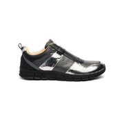 Women's Rider Black Silver Leather Sneakers 91184-889 - ROYAL ELASTICS