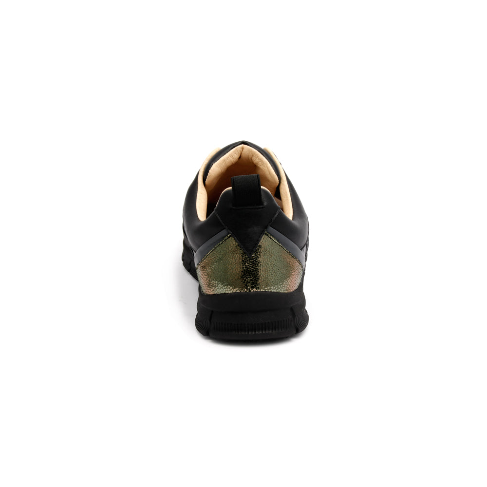 Men's Rider Black Gold Leather Sneakers 01184-992 - ROYAL ELASTICS