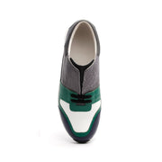 Men's Midnight Rider Navy Green Gray Leather Sneakers 01283-954 - ROYAL ELASTICS