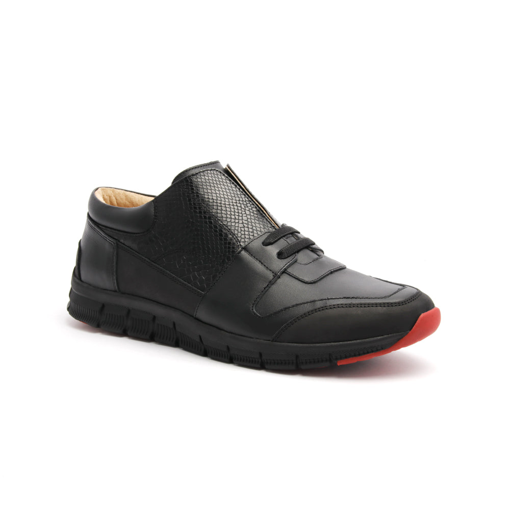 Men's Midnight Rider Black Leather Sneakers 01283-999 - ROYAL ELASTICS