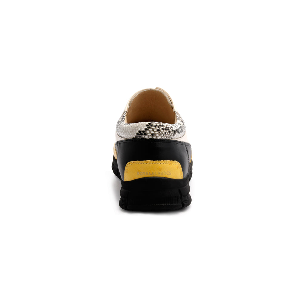 Men's Midnight Rider Black Yellow White Leather Sneakers 01284-039 - ROYAL ELASTICS