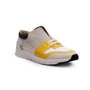 Men's Midnight Rider Yellow Gray White Leather Sneakers 01291-083 - ROYAL ELASTICS