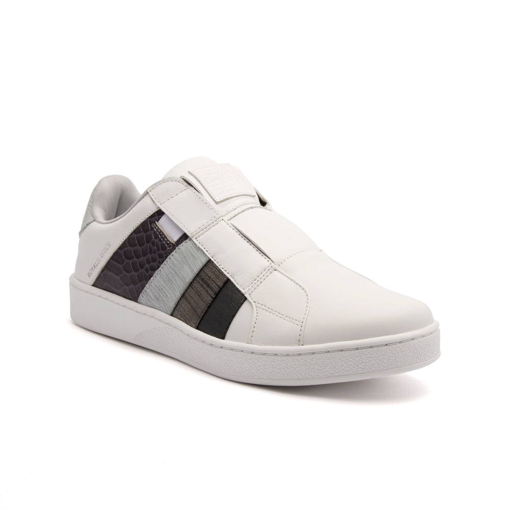 Women's Prince Albert White Gray Leather Sneakers 91483-080 - ROYAL ELASTICS