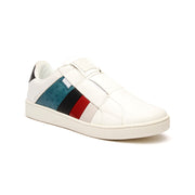 Men's Prince Albert White Teal Leather Sneakers 01484-051 - ROYAL ELASTICS