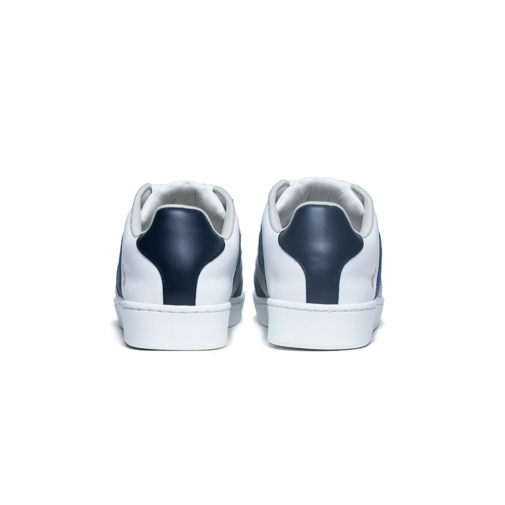 Men's Prince Albert White Blue Leather Sneakers 01494-558 - ROYAL ELASTICS