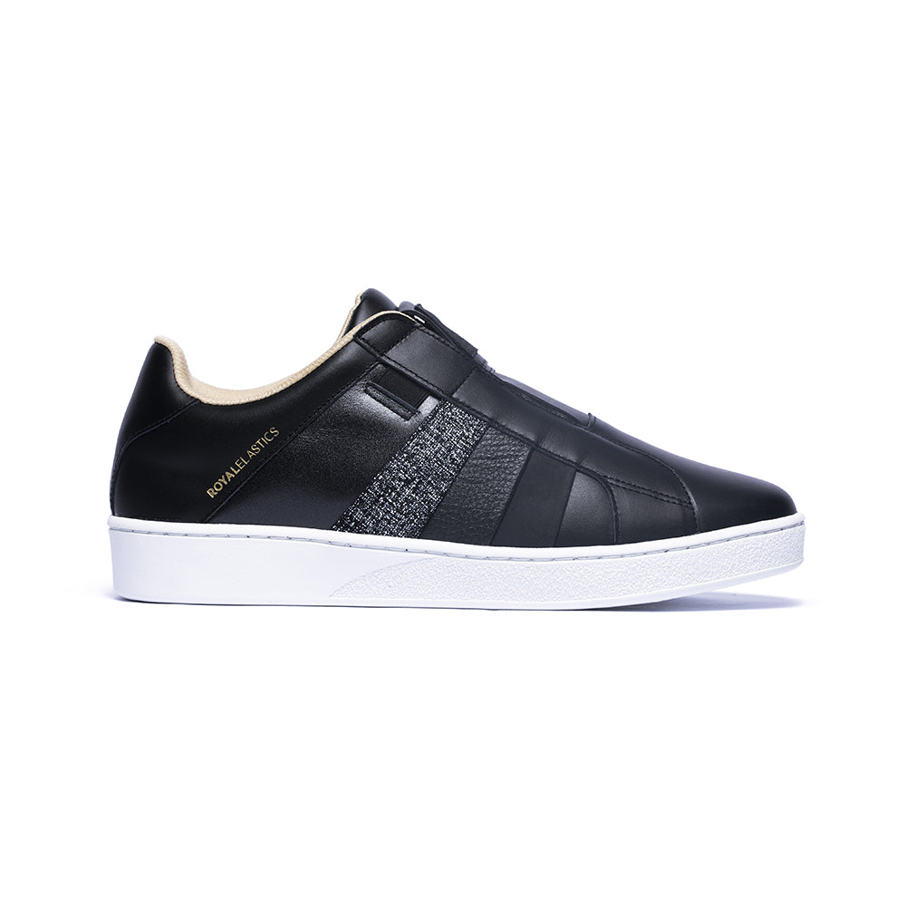 Men's Prince Albert Black Gray White Leather Sneakers 01494-999 - ROYAL ELASTICS