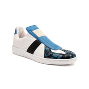 Men's Smooth White Blue Black Leather Low Tops 01583-059 - ROYAL ELASTICS