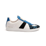 Men's Smooth White Blue Black Leather Low Tops 01583-059 - ROYAL ELASTICS