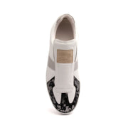 Men's Smooth White Silver Black Leather Low Tops 01583-089 - ROYAL ELASTICS