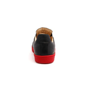 Men's Smooth Black Red Leather Low Tops 01583-991 - ROYAL ELASTICS