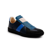 Men's Smooth Blue Black Leather Low Tops 01584-559 - ROYAL ELASTICS