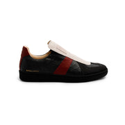 Men's Smooth Black Red Leather Low Tops 01584-819 - ROYAL ELASTICS