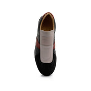Men's Smooth Black Red Leather Low Tops 01584-819 - ROYAL ELASTICS