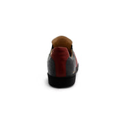 Men's Smooth Black Red Leather Low Tops 01584-819 - ROYAL ELASTICS
