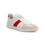 Men's Smooth White Red Leather Low Tops 01591-001 - ROYAL ELASTICS