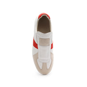 Men's Smooth White Red Leather Low Tops 01591-001 - ROYAL ELASTICS