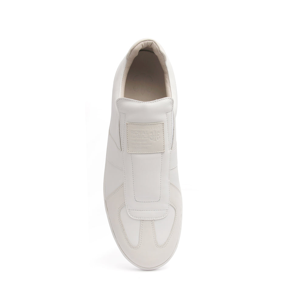 Men's Smooth White Leather Low Tops 01592-000 - ROYAL ELASTICS