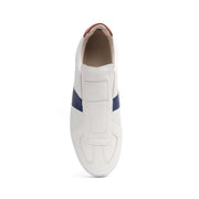 Men's Smooth White Blue Red Leather Low Tops 01593-051 - ROYAL ELASTICS