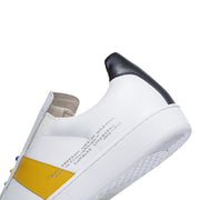 Men's Smooth White Yellow Black Leather Low Tops 01594-039 - ROYAL ELASTICS
