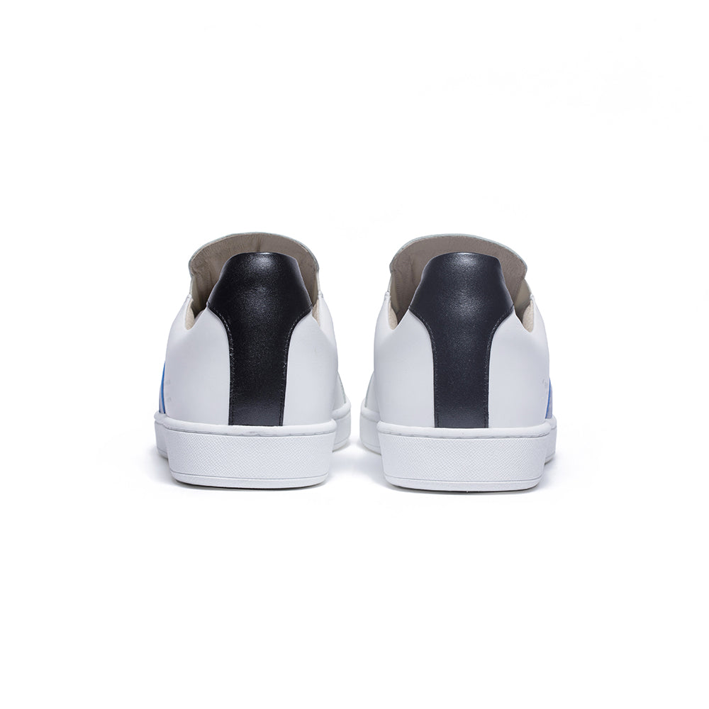 Men's Smooth White Blue Black Leather Low Tops 01594-059 - ROYAL ELASTICS