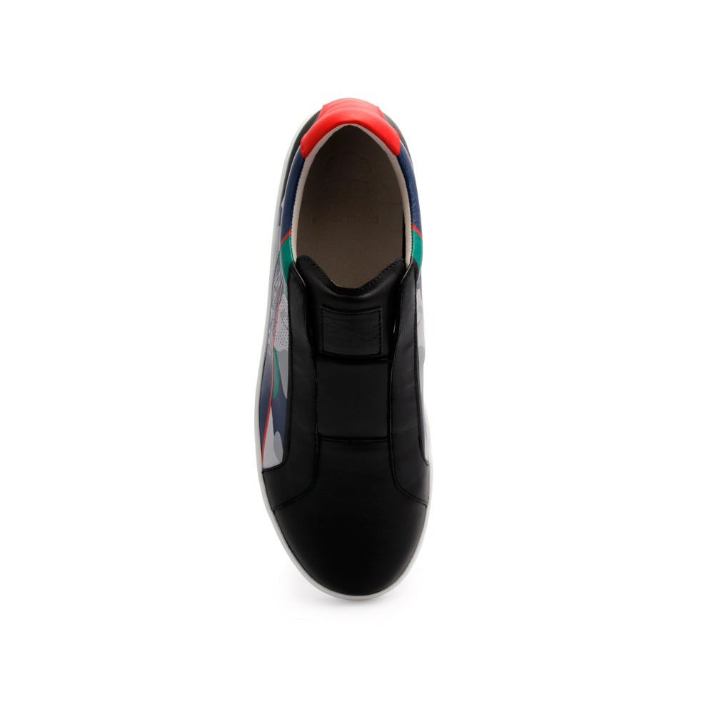 Men's Bishop Camouflage Black Red Leather Sneakers 01791-498 - ROYAL ELASTICS