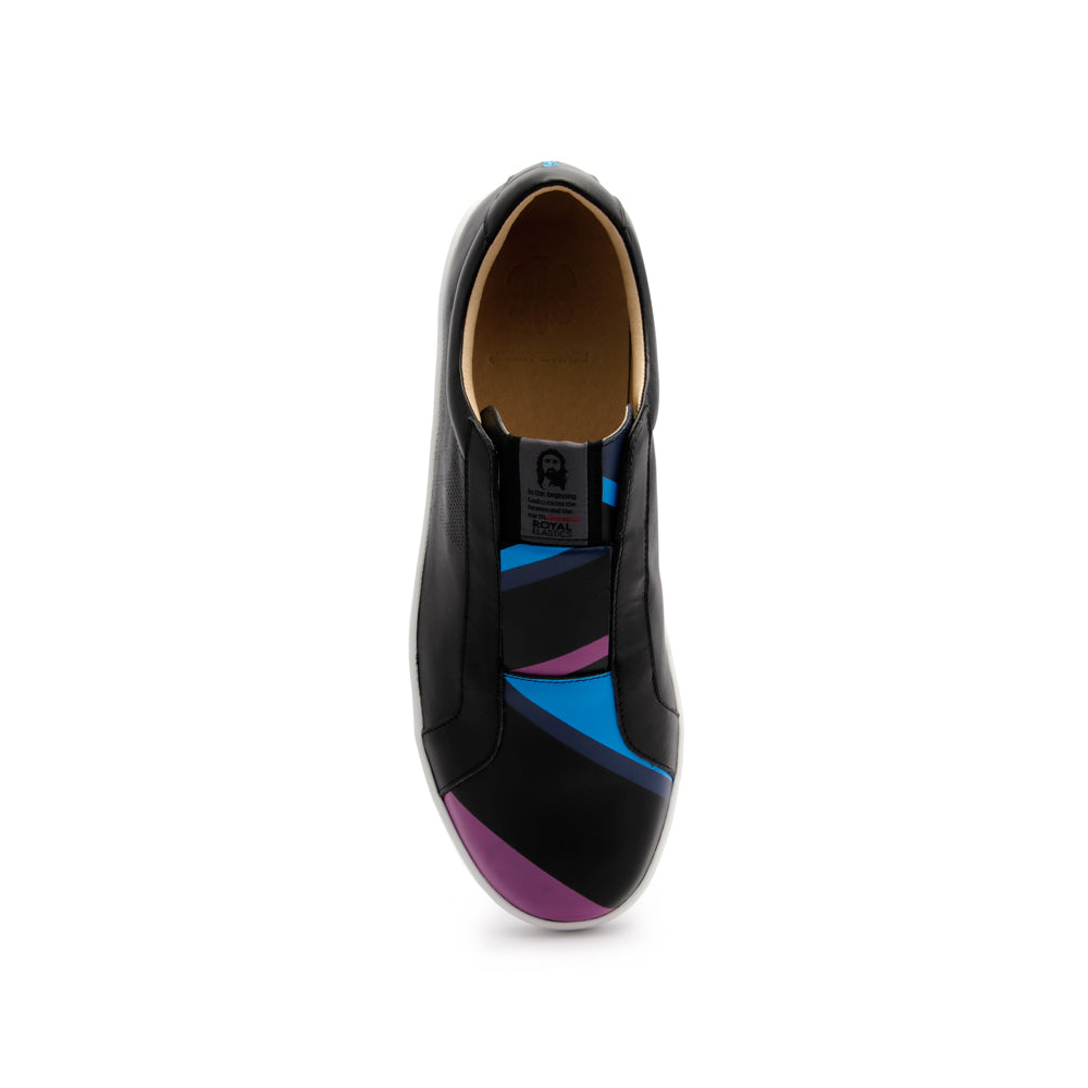 Men's Bishop Bolt Black Leather Sneakers 01791-956 - ROYAL ELASTICS