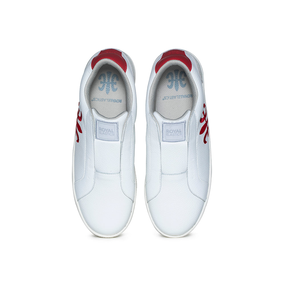 Men's Bishop Hydra White Red Leather Sneakers 01792-019 - ROYAL ELASTICS