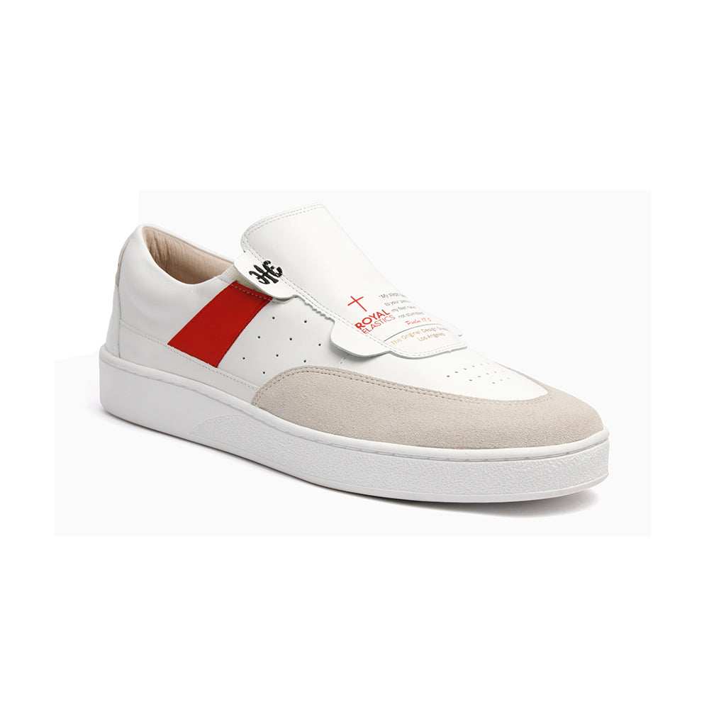 Women's Pastor White Red Leather Sneakers 91891-001 - ROYAL ELASTICS
