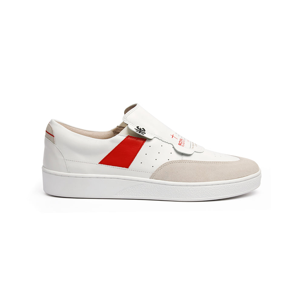 Women's Pastor White Red Leather Sneakers 91891-001 - ROYAL ELASTICS