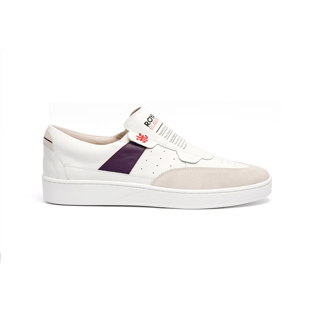 Women's Pastor White Purple Leather Sneakers 91891-006 - ROYAL ELASTICS