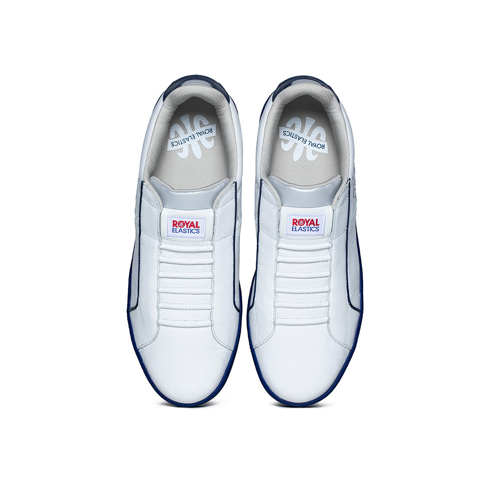 Men's Icon Genesis White Blue Leather Sneakers 01901-005 - ROYAL ELASTICS