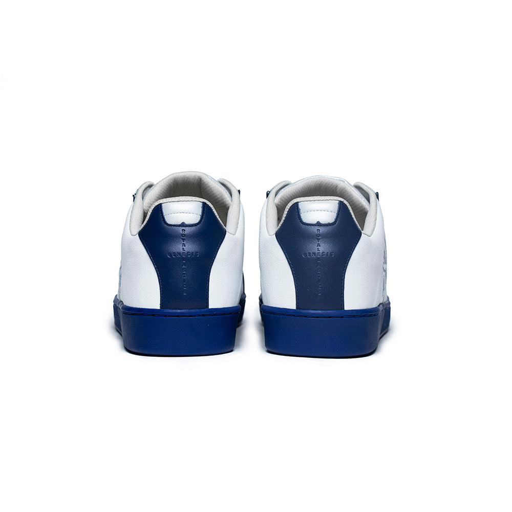 Men's Icon Genesis White Blue Leather Sneakers 01901-005 - ROYAL ELASTICS