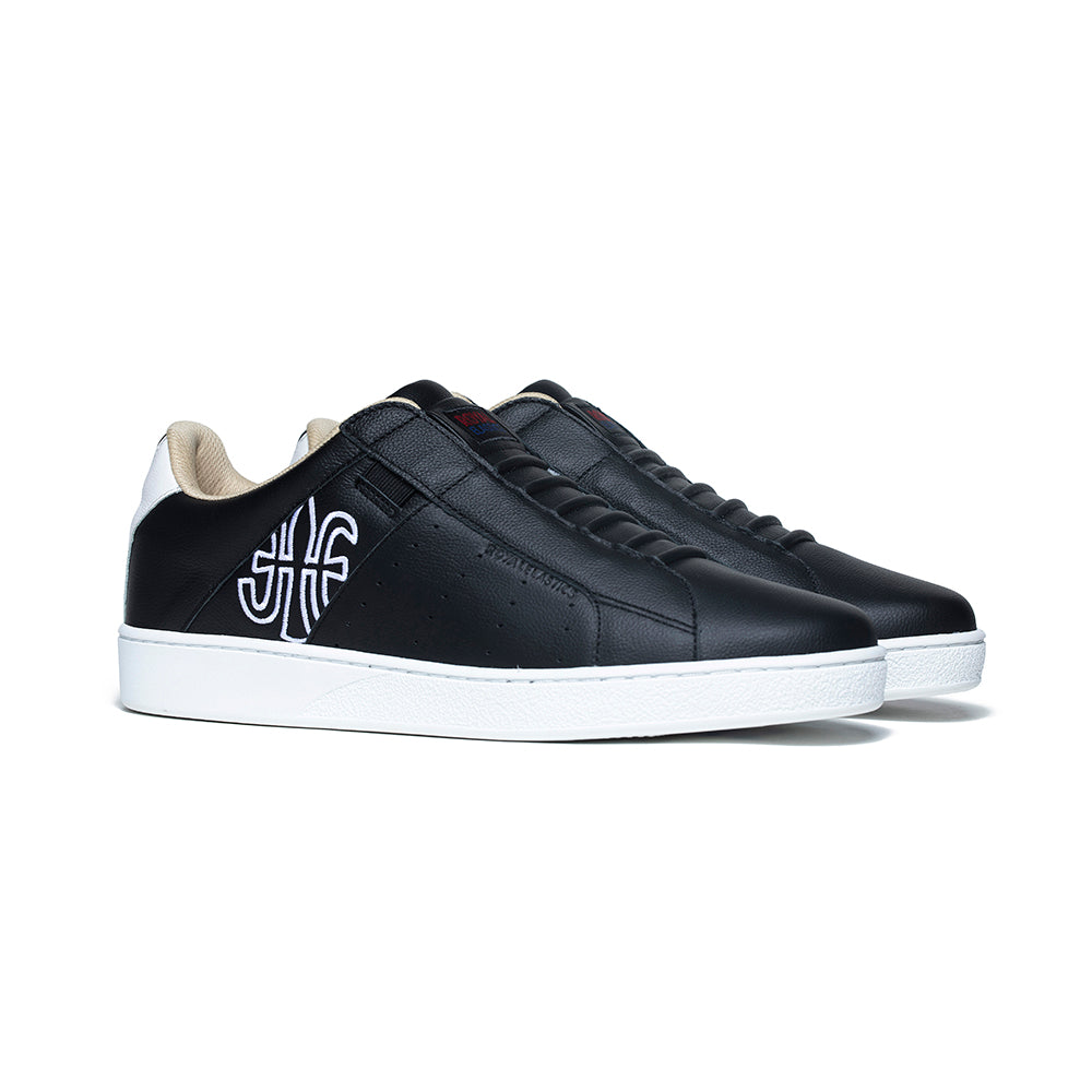 Women's Icon Genesis Black  White Leather Sneakers 91901-990 - ROYAL ELASTICS